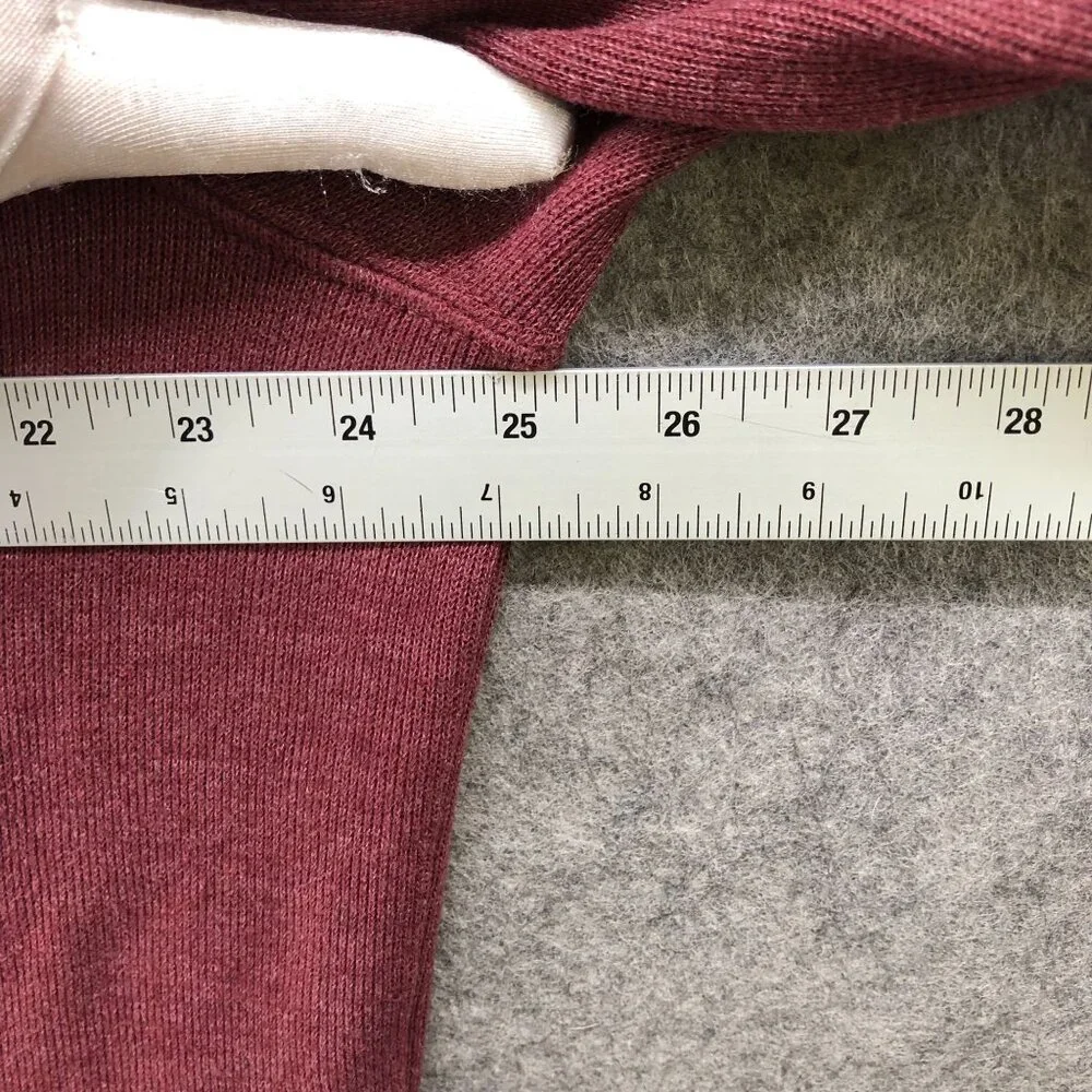 Eddie Bauer Mock Neck Sweatshirt Mens L 1/4 Button‎ Burgundy Wine Pullover